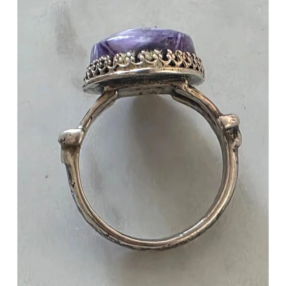 Jay King DTR Sterling Silver 925 Purple Charoite Gemstone Ring Stamped